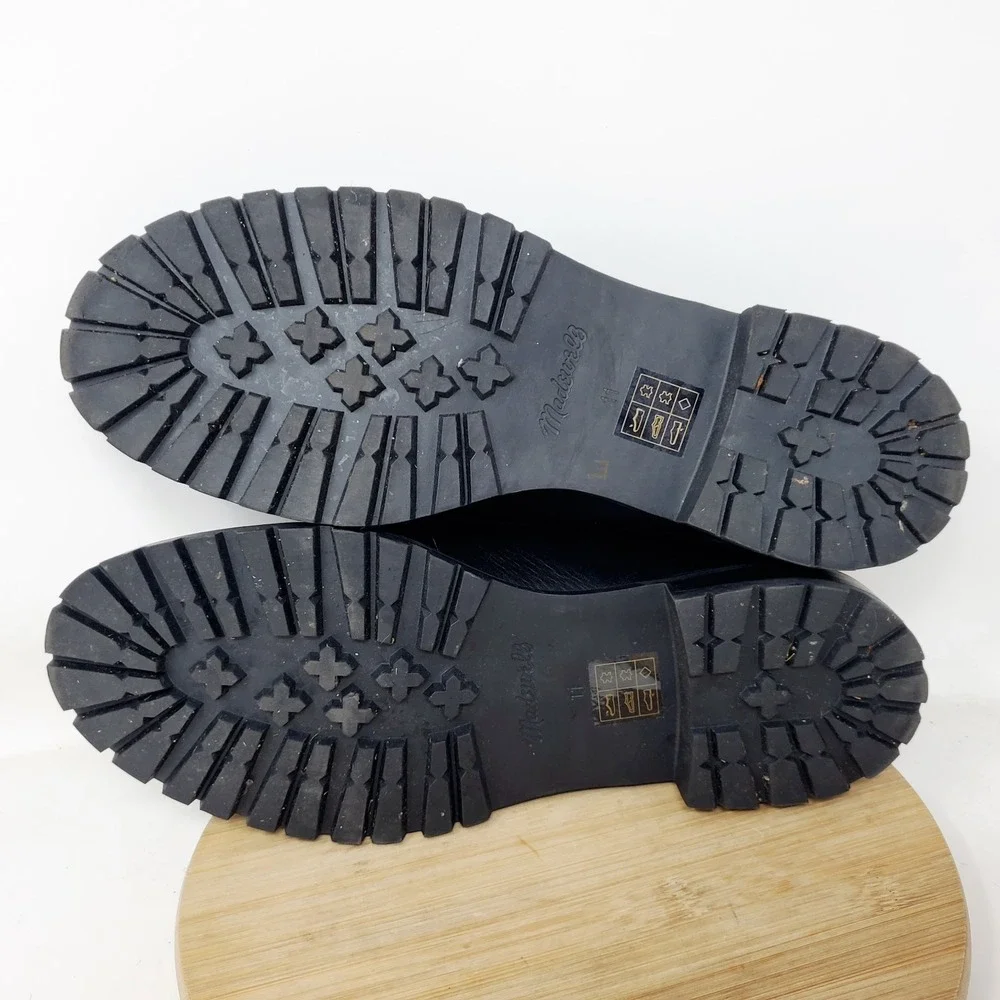 Madewell Chunky Loafer Womens 11 Bradley Black‎ Leather Platform Lug Sole Shoes